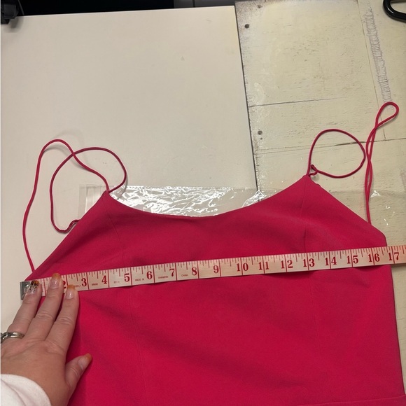 Alice and Olivia Andalasia Sleeveless Flounce-Hem Mini Dress Size 10 Pink - Picture 6 of 10